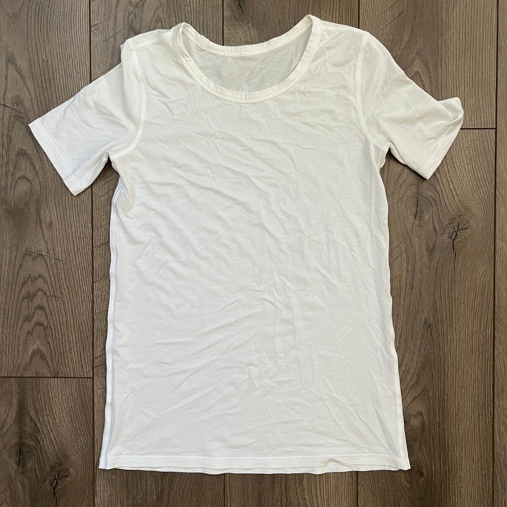 Lululemon White‎ Love Tee Short Sleeve Scoop Neck Athletic T-Shirt Women 2